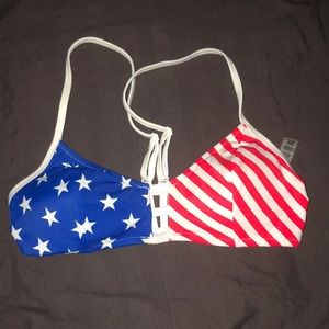 PINK American flag swimsuit top